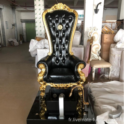 Wholesale luxe or bois de trône antique chaises de pédicure
